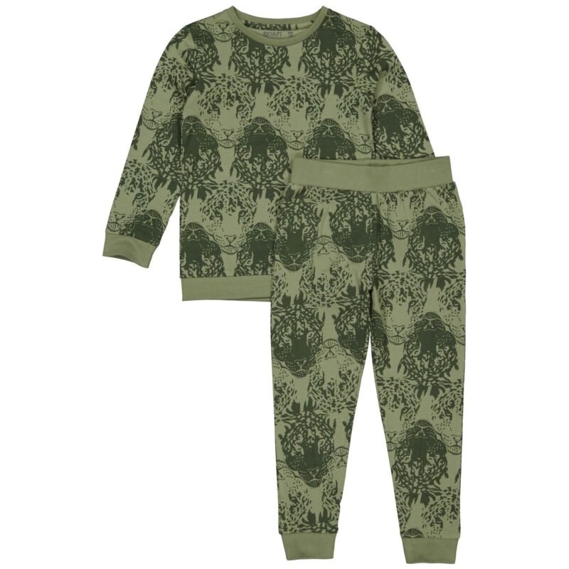 Quapi Jongens pyjama - Puck C - AOP Groen animal Quapi Jongens pyjama - Puck C - AOP Groen animalMateriaal 95% Cotton 5% Elastan