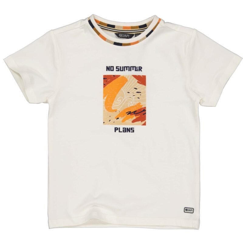 Quapi Jongens t-shirt - Bartu - Off wit Quapi Jongens t-shirt - Bartu - Off witMateriaal 95% Cotton 5% Elastan