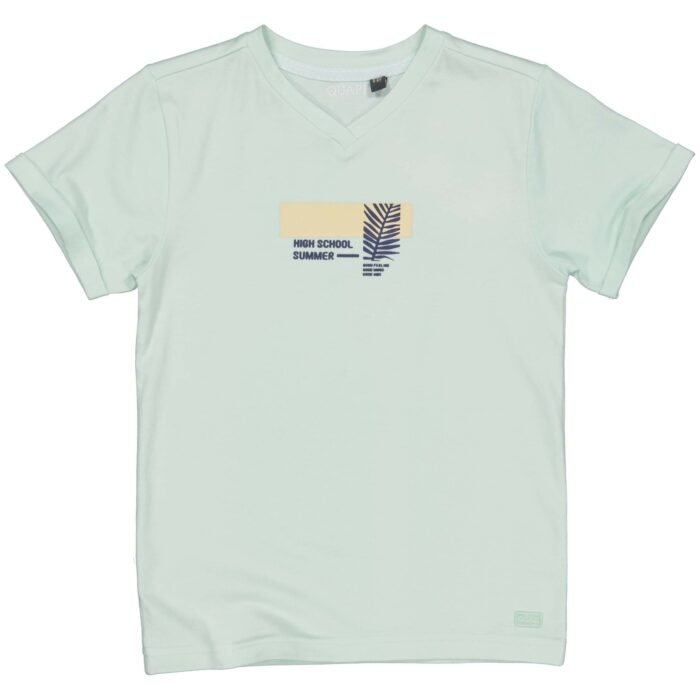 Quapi Jongens t-shirt - Bastijn - Aqua blauw Quapi Jongens t-shirt - Bastijn - Aqua blauwMateriaal 95% Cotton 5% Elastan