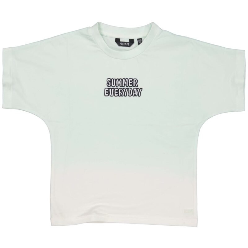 Quapi Jongens t-shirt - Birk - Aqua blauw Quapi Jongens t-shirt - Birk - Aqua blauwMateriaal 95% Cotton 5% Elastan