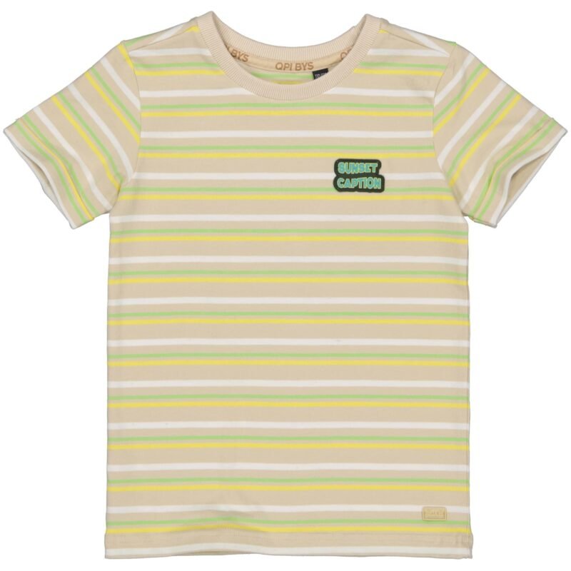Quapi Jongens t-shirt - Taroh - AOP Zand streep Quapi Jongens t-shirt - Taroh - AOP Zand streep95%katoen 5%elastaan