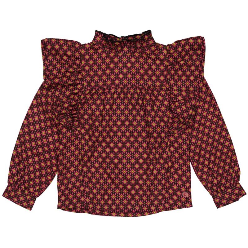 Quapi Meisjes blouse - Alexia - AOP retro lime groen Quapi Meisjes blouse - Alexia - AOP retro lime groenMateriaal - 100% Viscose