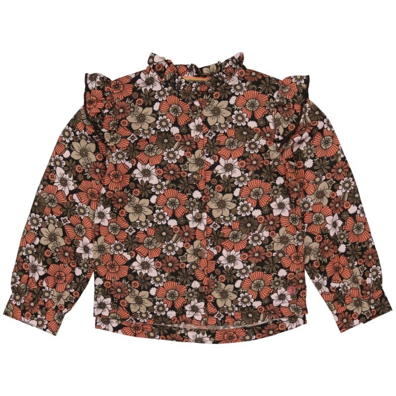 Quapi Meisjes blouse - Aline - AOP fusion bloemen koraal Quapi Meisjes blouse - Aline - AOP fusion bloemen koraalMateriaal - 100% Viscose