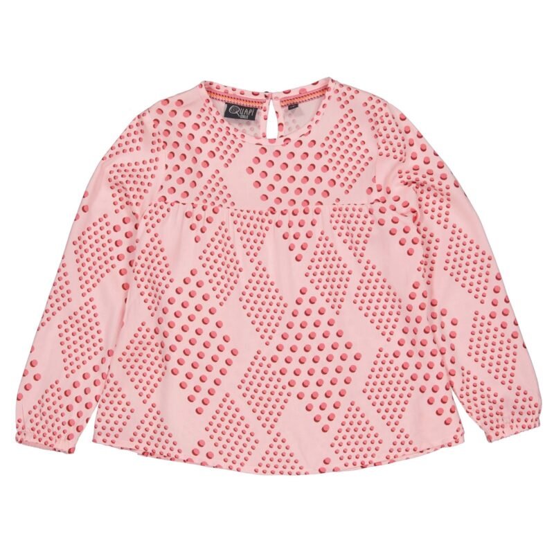 Quapi Meisjes blouse - Mare - AOP roze koraal stippen Quapi Meisjes blouse - Mare - AOP roze koraal stippen