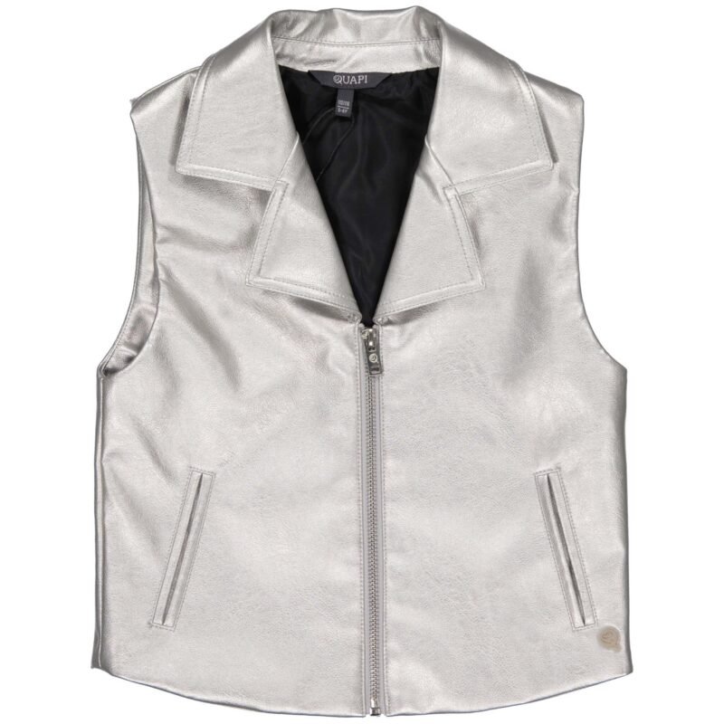 Quapi Meisjes gilet - Djezz - Zilver Quapi Meisjes gilet - Djezz - ZilverMateriaal Shell 100% PU / Lining:100% Polyester