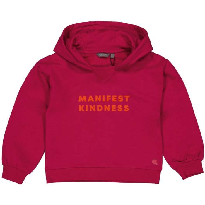 Quapi Meisjes hoodie - Dianne - Roze rood Quapi Meisjes hoodie - Dianne - Roze roodMateriaal 95% Cotton 5% Elastan