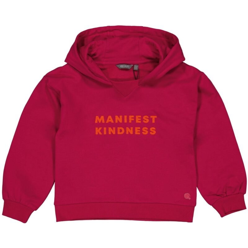 Quapi Meisjes hoodie - Dianne - Roze rood Quapi Meisjes hoodie - Dianne - Roze roodMateriaal 95% Cotton 5% Elastan