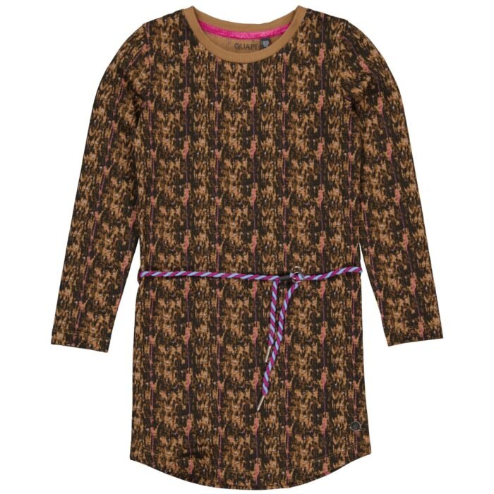 Quapi Meisjes jurk - Aafje - AOP animal bos bruin Quapi Meisjes jurk - Aafje - AOP animal bos bruinMateriaal - 95% Cotton / 5% Elasthan