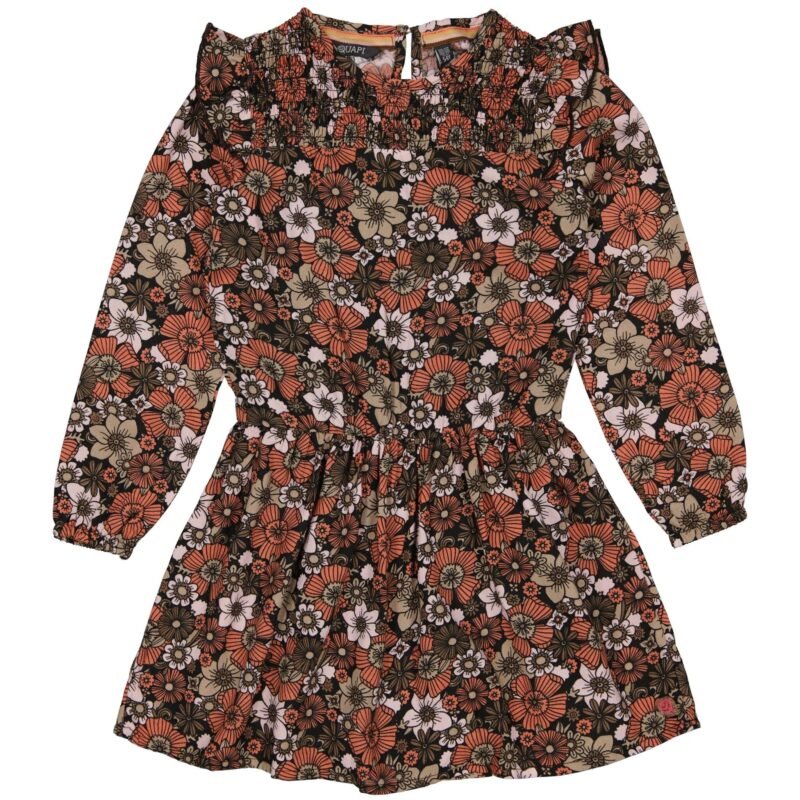 Quapi Meisjes jurk - Adele - AOP fusion bloemen koraal Quapi Meisjes jurk - Adele - AOP fusion bloemen koraalMateriaal - 100% Viscose
