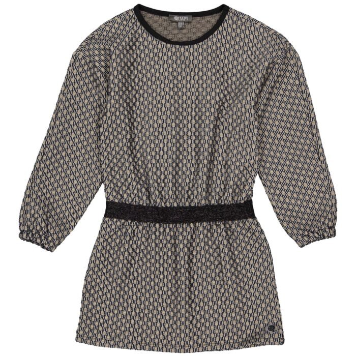 Quapi Meisjes jurk - Alena - Amandel bruin Quapi Meisjes jurk - Alena - Amandel bruinMateriaal - 66% Polyester / 30% Viscose / 4% Elasthan