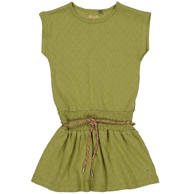 Quapi Meisjes jurk - Barbara - Cedar groen Quapi Meisjes jurk - Barbara - Cedar groenMateriaal 73% Viscose 23% Polyester 4% Elastan