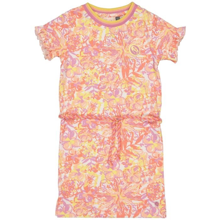 Quapi Meisjes jurk - Basima - AOP bloemen wit Quapi Meisjes jurk - Basima - AOP bloemen witMateriaal 95% Cotton 5% Elastan