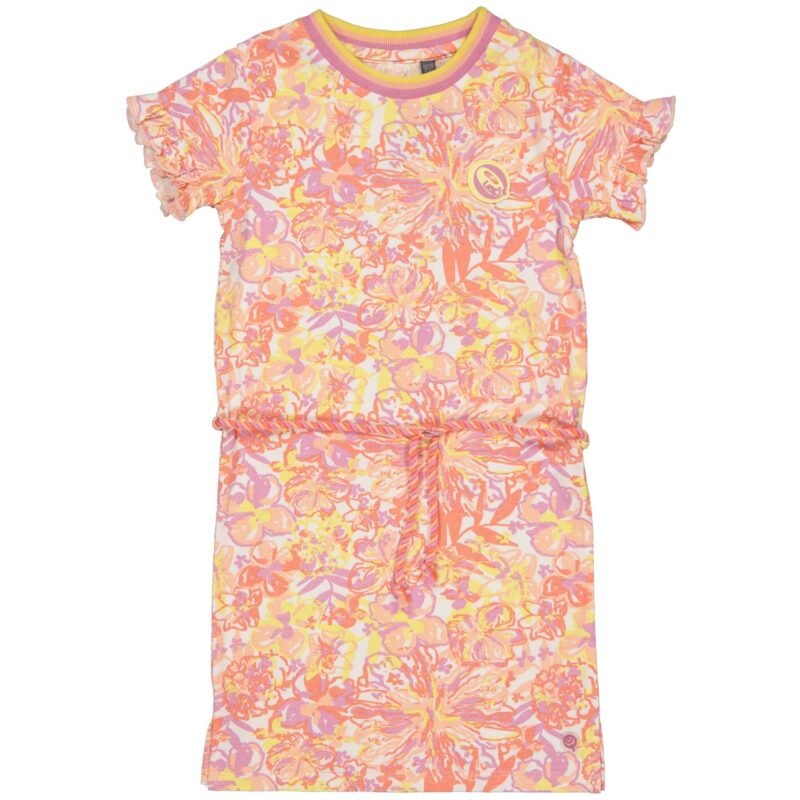 Quapi Meisjes jurk - Basima - AOP bloemen wit Quapi Meisjes jurk - Basima - AOP bloemen witMateriaal 95% Cotton 5% Elastan