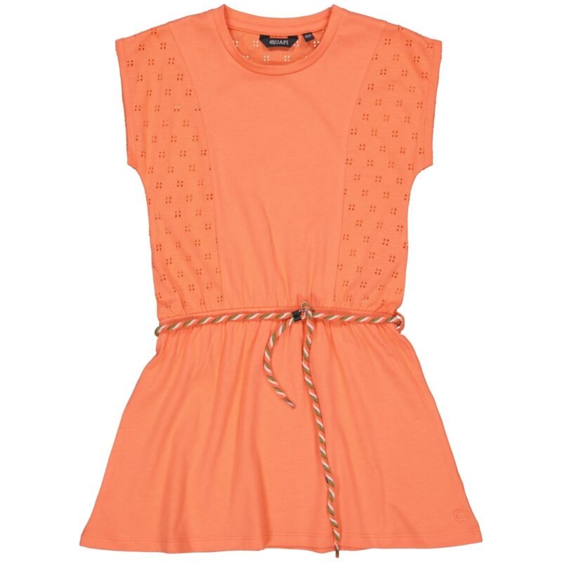Quapi Meisjes jurk - Becca - Oranje Quapi Meisjes jurk - Becca - OranjeMateriaal 95% Cotton 5% Elastan