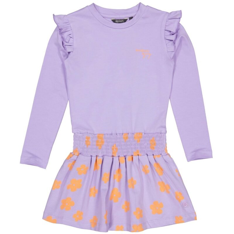Quapi Meisjes jurk - Davina - Lila lavender Quapi Meisjes jurk - Davina - Lila lavenderMateriaal 95% Cotton 5% Elastan
