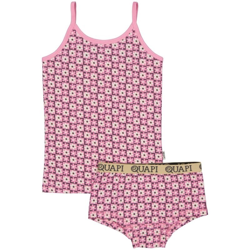 Quapi Meisjes ondergoed - Pip B - AOP Roze bloemen Quapi Meisjes ondergoed - Pip B - AOP Roze bloemenMateriaal 95% Cotton 5% Elastan