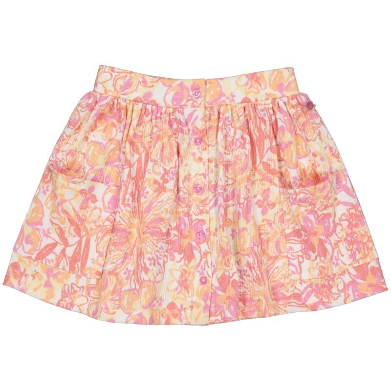Quapi Meisjes rok - Brage - AOP bloemen wit Quapi Meisjes rok - Brage - AOP bloemen witMateriaal 95% Cotton 5% Elastan