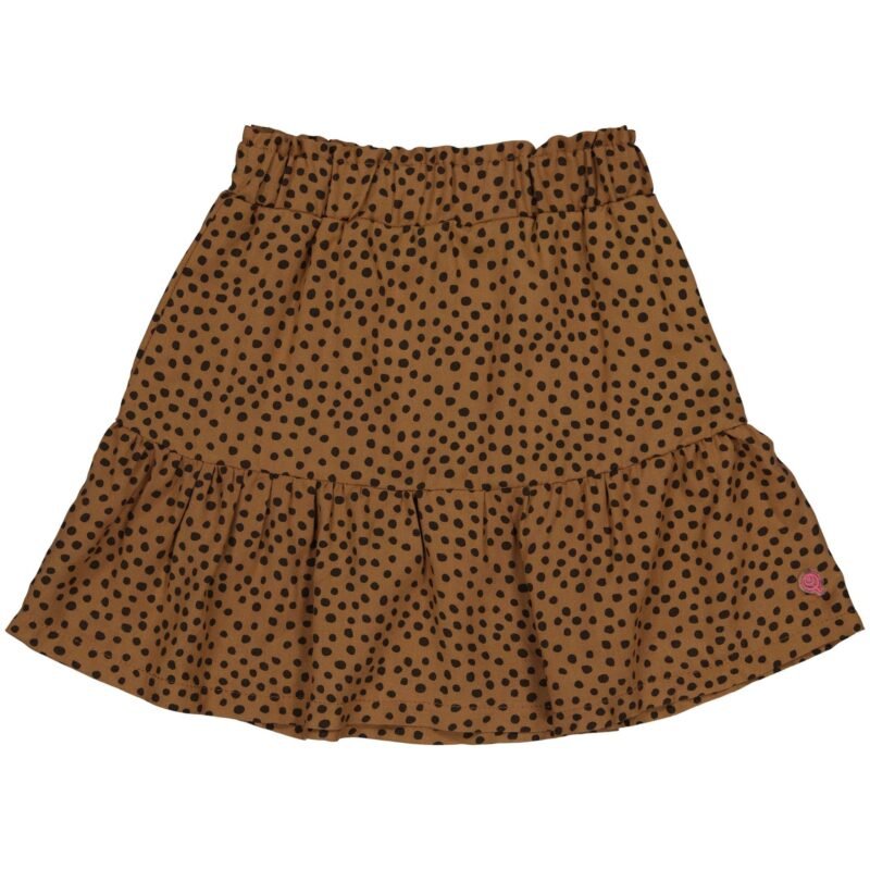 Quapi Meisjes rok - Riona - AOP bruin fudge stippen Quapi Meisjes rok - Riona - AOP bruin fudge stippen100% viscose