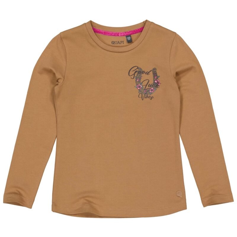Quapi Meisjes shirt - Alicia - Amandel bruin Quapi Meisjes shirt - Alicia - Amandel bruinMateriaal - 95% Cotton / 5% Elasthan