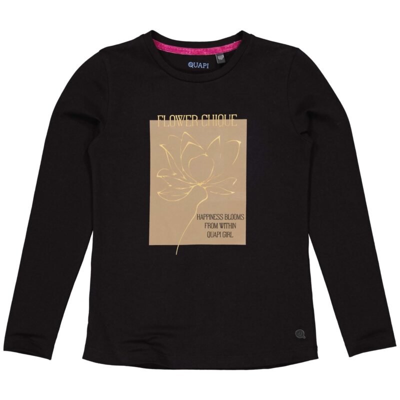 Quapi Meisjes shirt - Alicia - Zwart Quapi Meisjes shirt - Alicia - ZwartMateriaal - 95% Cotton / 5% Elasthan
