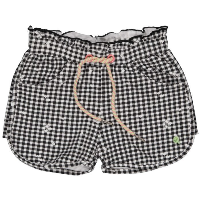 Quapi Meisjes short - Mera - AOP zwart geruit Quapi Meisjes short - Mera - AOP zwart geruit