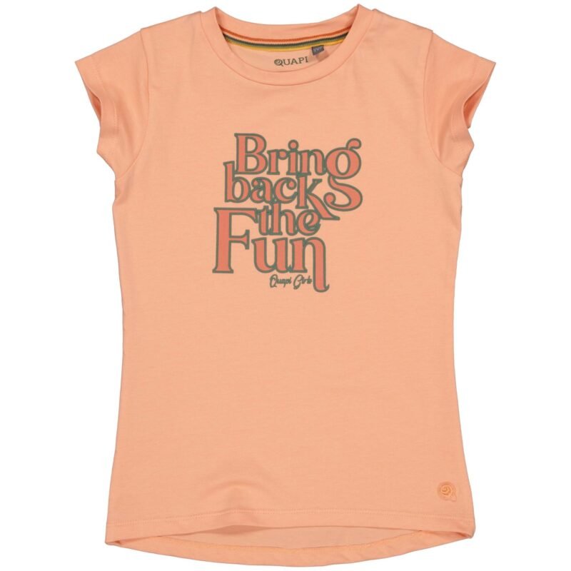 Quapi Meisjes t-shirt - Beatrix - Zalm Quapi Meisjes t-shirt - Beatrix - ZalmMateriaal 95% Cotton 5% Elastan