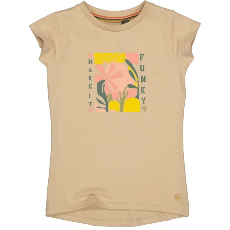 Quapi Meisjes t-shirt - Beau - Zand Quapi Meisjes t-shirt - Beau - ZandMateriaal 95% Cotton 5% Elastan