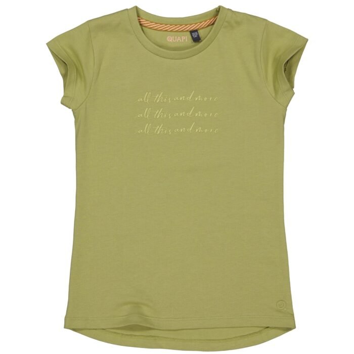 Quapi Meisjes t-shirt - Bia - Cedar groen Quapi Meisjes t-shirt - Bia - Cedar groenMateriaal 95% Cotton 5% Elastan