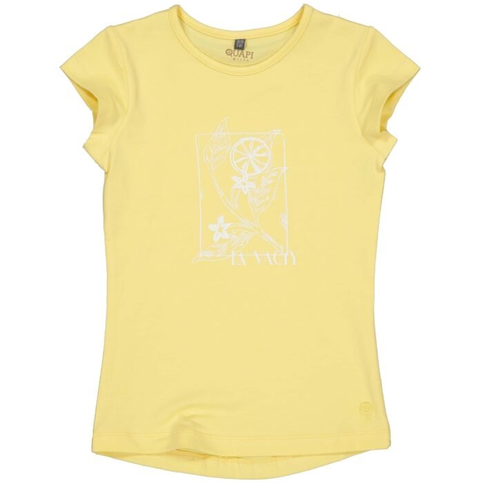 Quapi Meisjes t-shirt - Bien - Zacht geel Quapi Meisjes t-shirt - Bien - Zacht geelMateriaal 95% Cotton 5% Elastan