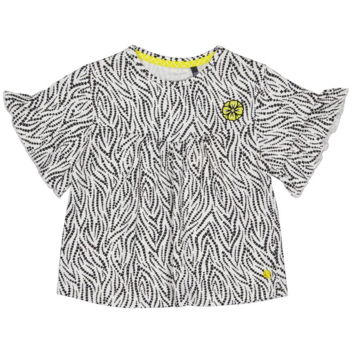 Quapi Meisjes t-shirt - Meri - AOP zwart zebra Quapi Meisjes t-shirt - Meri - AOP zwart zebra