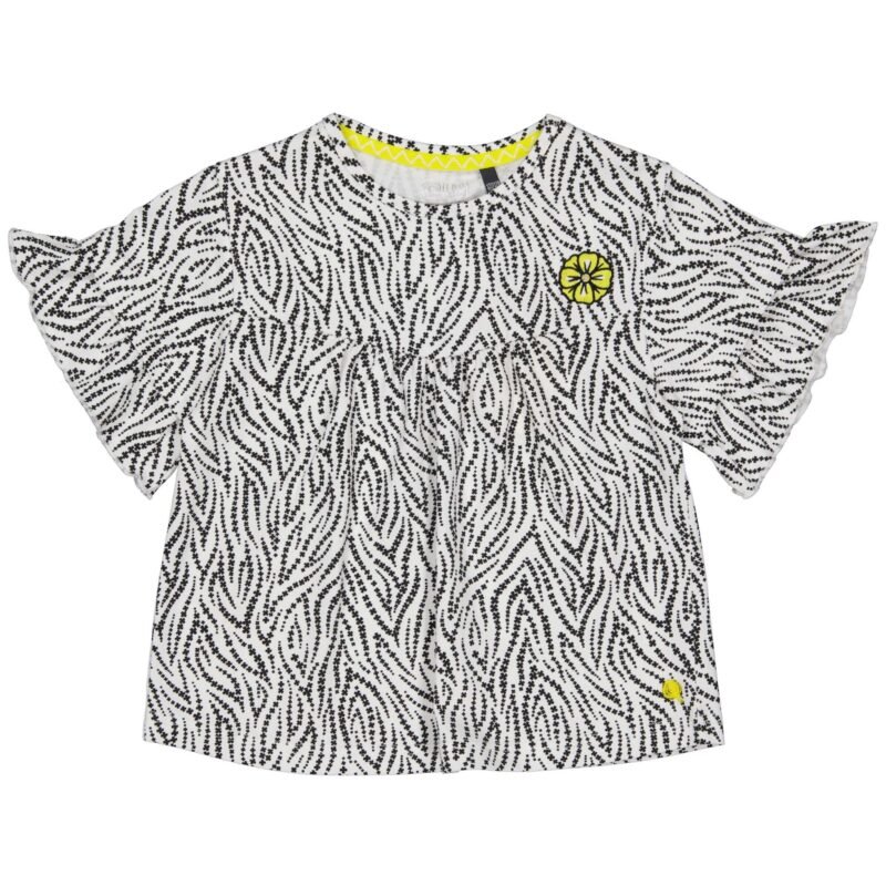 Quapi Meisjes t-shirt - Meri - AOP zwart zebra Quapi Meisjes t-shirt - Meri - AOP zwart zebra