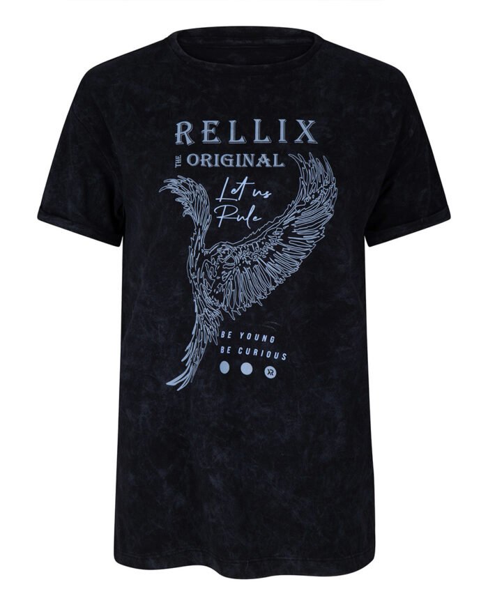 Rellix Meisjes t-shirt vogel - Zwart Rellix Meisjes t-shirt vogel - Zwart