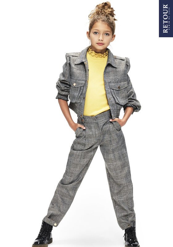 Retour Jeans Meisjes jas - Corry - Zwart Retour Jeans - Meisjes jas - Corry - Zwart80% PE 15% VIS 5% metalic yarn