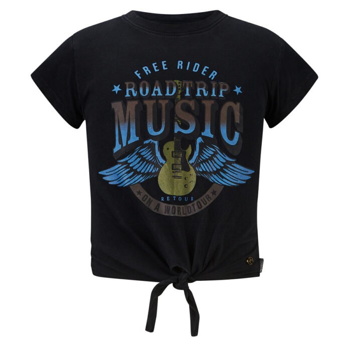 Retour Jeans Meisjes t-shirt - Kitty - Zwart Retour Jeans Meisjes t-shirt - Kitty - Zwart100% cotton