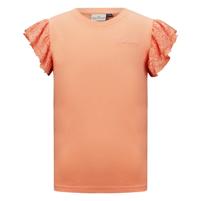 Retour Jeans Meisjes t-shirt - Merle - Perzik Retour Jeans Meisjes t-shirt - Merle - Perzik50%cotton 50%vis