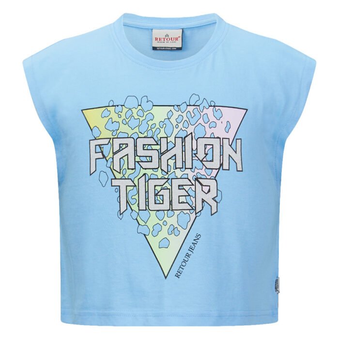 Retour Jeans Meisjes t-shirt - Nina - Gebleekt Blauw Retour Jeans Meisjes t-shirt - Nina - Gebleekt Blauw100% cotton