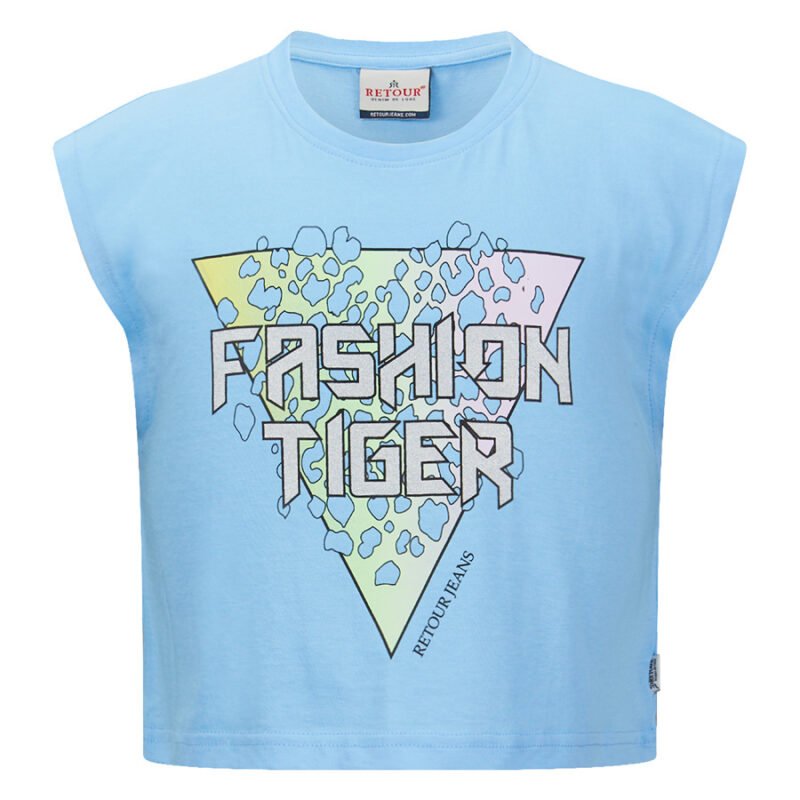 Retour Jeans Meisjes t-shirt - Nina - Gebleekt Blauw Retour Jeans Meisjes t-shirt - Nina - Gebleekt Blauw100% cotton