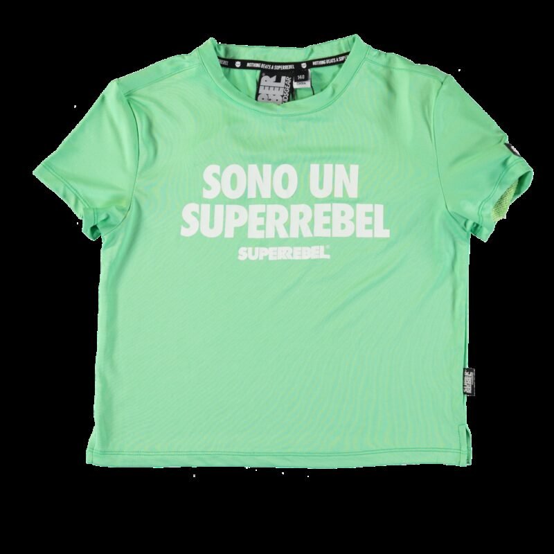SUPERREBEL Meisjes t-shirt Benica - Fluo mint SUPERREBEL Meisjes t-shirt Benica - Fluo mint95% recycle polyester 5% elast