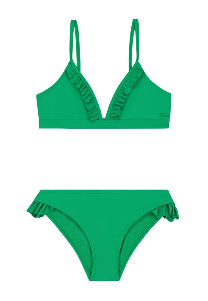 Shiwi Meisjes bikini triangel - Blake - Tropic groen Shiwi Meisjes bikini triangel - Blake - Tropic groenMateriaal 82% recycled polyester