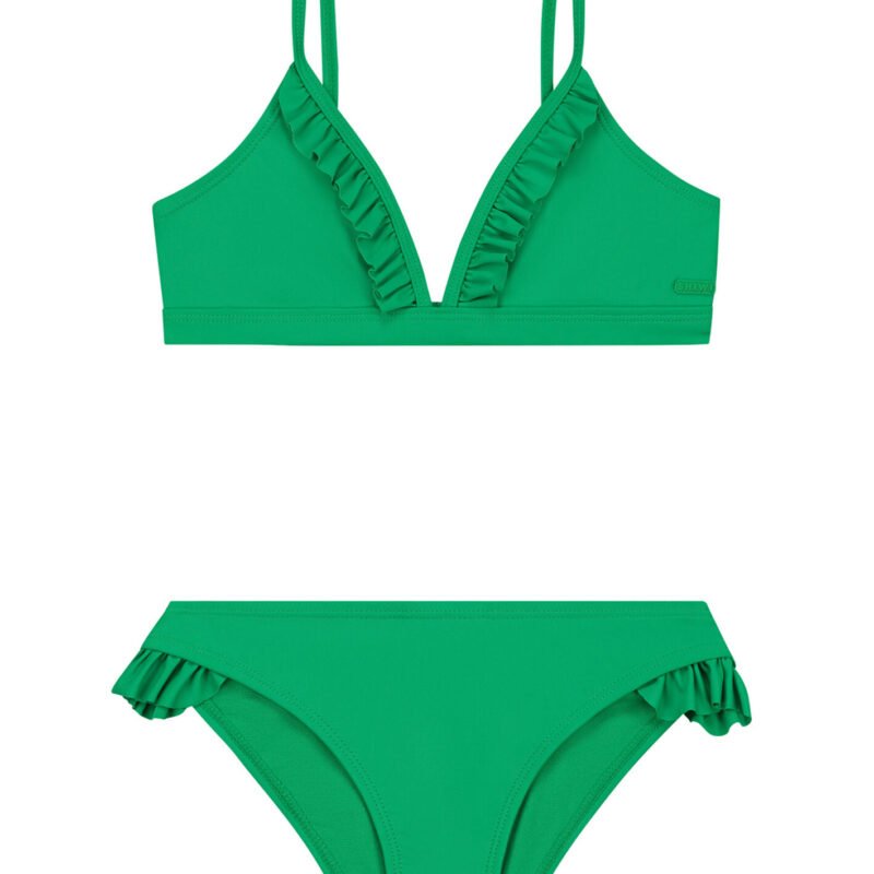 Shiwi Meisjes bikini triangel - Blake - Tropic groen Shiwi Meisjes bikini triangel - Blake - Tropic groenMateriaal 82% recycled polyester