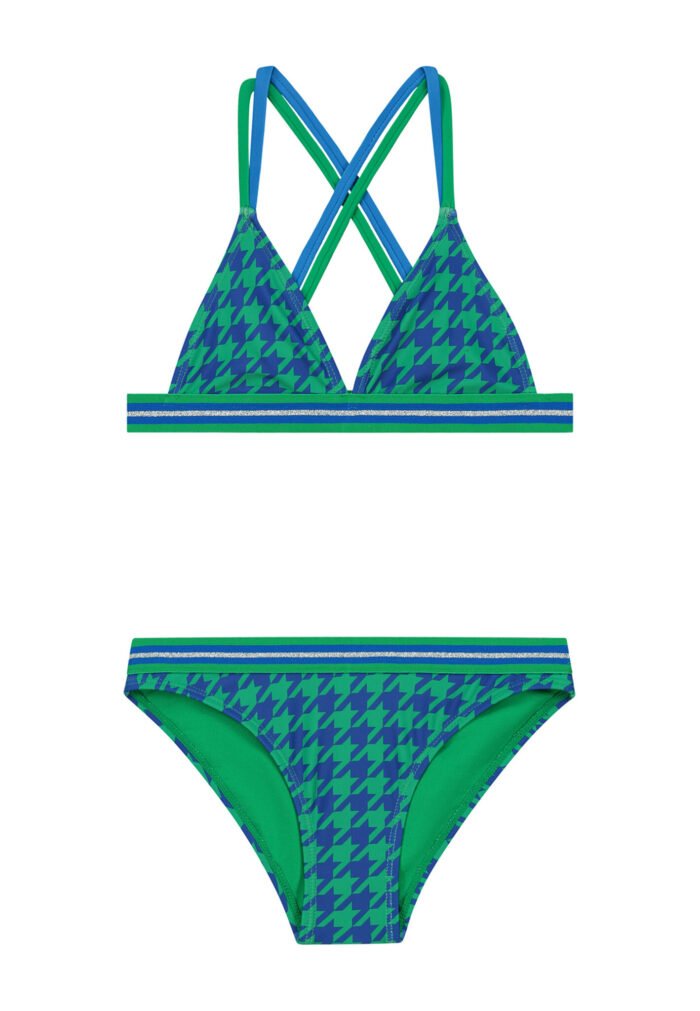Shiwi Meisjes bikini triangel - Luna - Ocean blauw geruit Shiwi Meisjes bikini triangel - Luna - Ocean blauw geruitMateriaal 82% recycled polyester