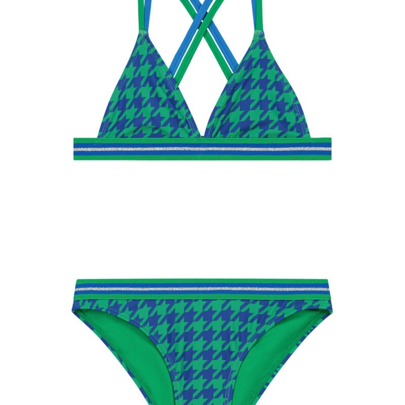 Shiwi Meisjes bikini triangel - Luna - Ocean blauw geruit Shiwi Meisjes bikini triangel - Luna - Ocean blauw geruitMateriaal 82% recycled polyester