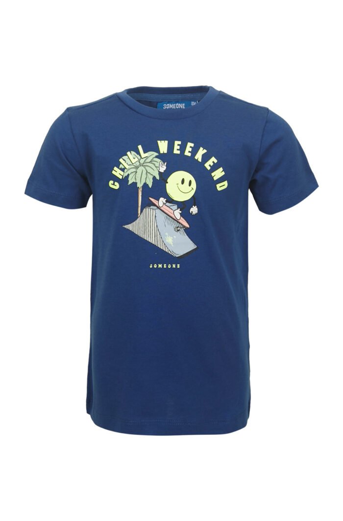 Someone Jongens t-shirt - Smiley-SB-02-B - Kobalt blauw Someone Jongens t-shirt - Smiley-SB-02-B - Kobalt blauw100% Combed Cotton
