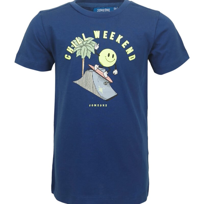 Someone Jongens t-shirt - Smiley-SB-02-B - Kobalt blauw Someone Jongens t-shirt - Smiley-SB-02-B - Kobalt blauw100% Combed Cotton