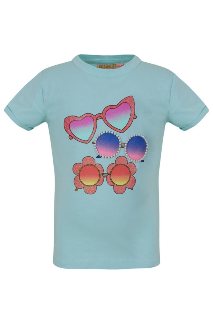 Someone Meisjes t-shirt - Leonie-SG-02-A - Licht aqua blauw Someone Meisjes t-shirt - Leonie-SG-02-A - Licht aqua blauwMateriaal 95%Com Cott