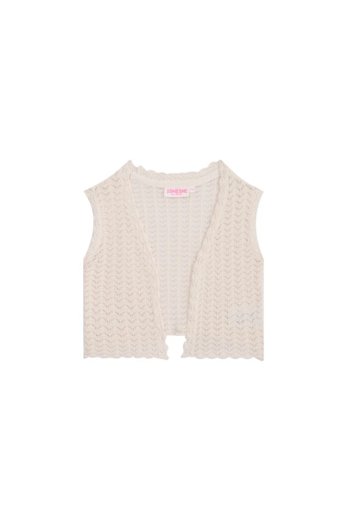 Someone Zomer gilet meisjes - ecru - amanda Someone Zomer gilet meisjes - ecru - amandaMateriaal 100% katoen