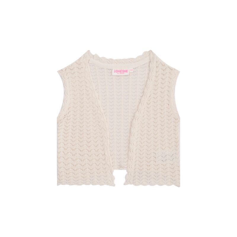 Someone Zomer gilet meisjes - ecru - amanda Someone Zomer gilet meisjes - ecru - amandaMateriaal 100% katoen