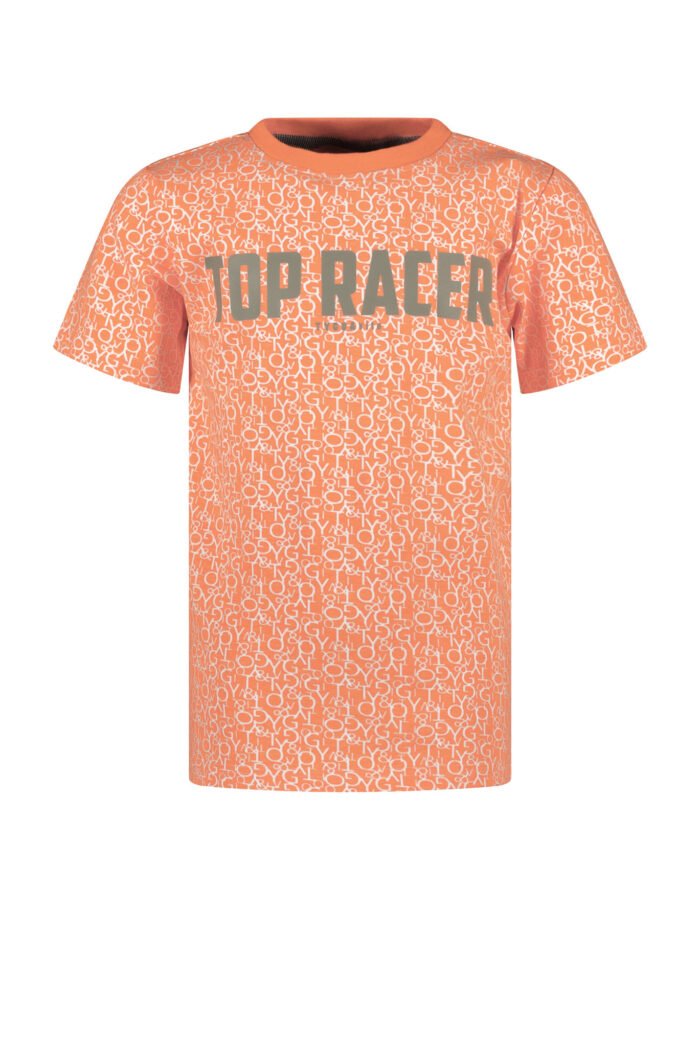 Tygo & Vito Jongens t-shirt AOP tekst - Oranje clownfish Tygo & Vito Jongens t-shirt AOP tekst - Oranje clownfish95% SCO 5% EA AOP sj combed 160 gsm