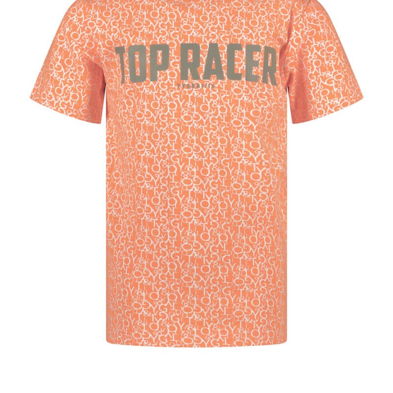 Tygo & Vito Jongens t-shirt AOP tekst - Oranje clownfish Tygo & Vito Jongens t-shirt AOP tekst - Oranje clownfish95% SCO 5% EA AOP sj combed 160 gsm