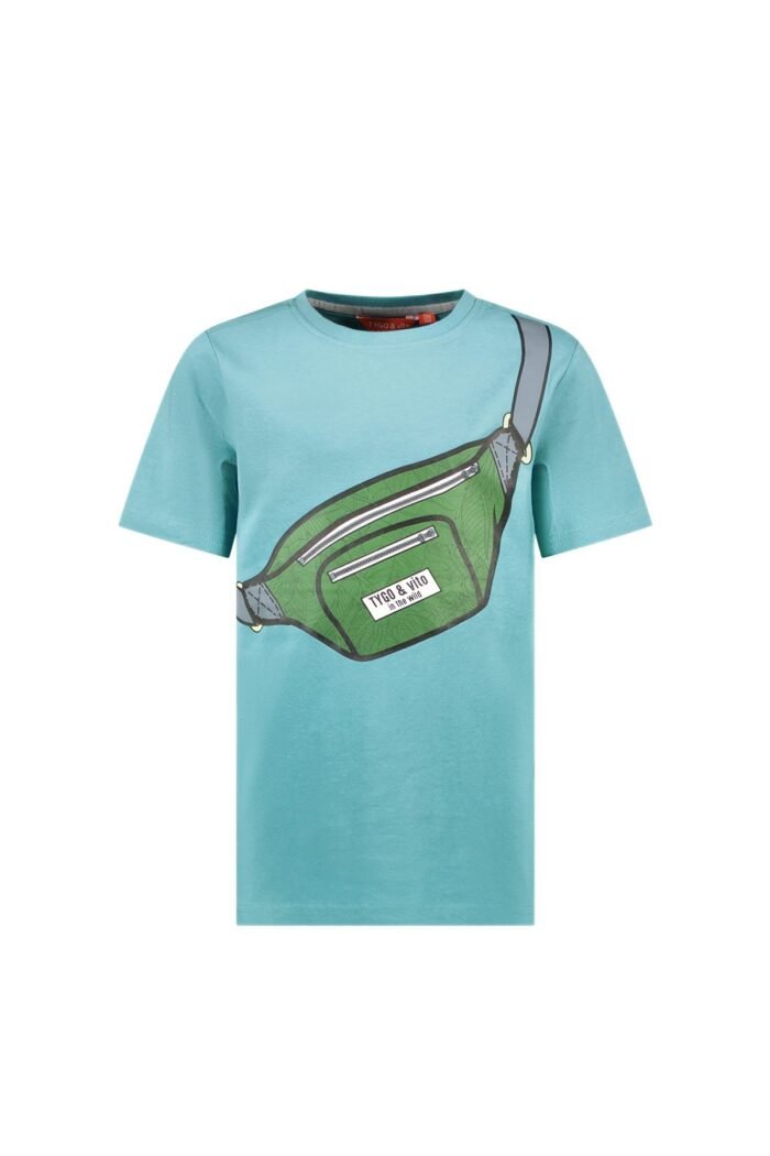Tygo & Vito Jongens t-shirt - Toby - Aqua blauw TYGO&vito Jongens t-shirt - Toby - Aqua blauwMateriaal 65% PE